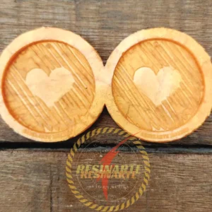 Llavero Circular Corazon X 2 Unidades Con Grabado
