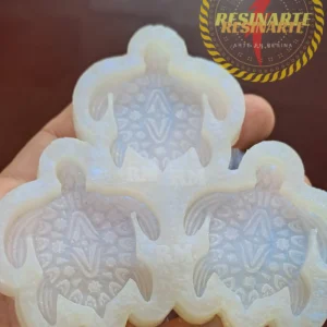 Molde De Llavero De 3 Tortugas Con Diseño Grabado