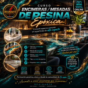 Curso de Encimeras o Mesadas De Cocina Con Resina epoxi 100% Online