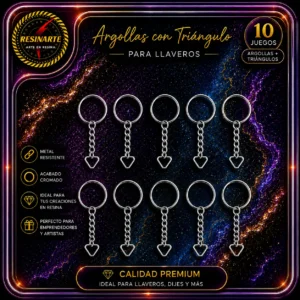 Argollas Con Triangulo Para Llaveros X 10 Unidades